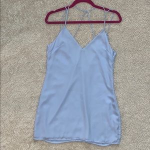 Superdown Revolve Light Blue V Neck Strappy Dress